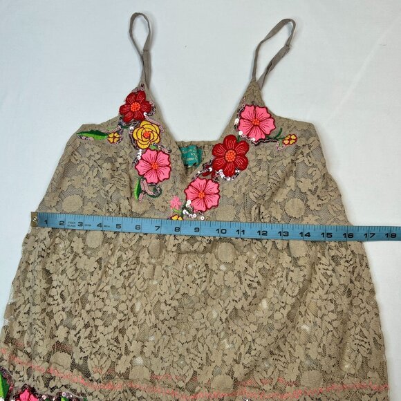 Antica Sartoria by Giacomo Cinque Mini Lace Floral Sequin Dress Boho Fairy XS/S - Picture 8 of 15